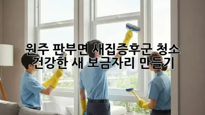 원주 판부면 새집증후군 청소: 건강한 새 보금자리 만들기