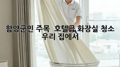 함양군민 주목! ✨ 호텔급 화장실 청소, 우리 집에서?
