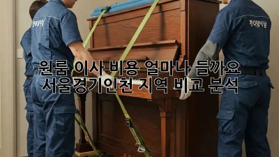원룸 이사 비용, 얼마나 들까요? 서울/경기/인천 지역 비교 분석!
